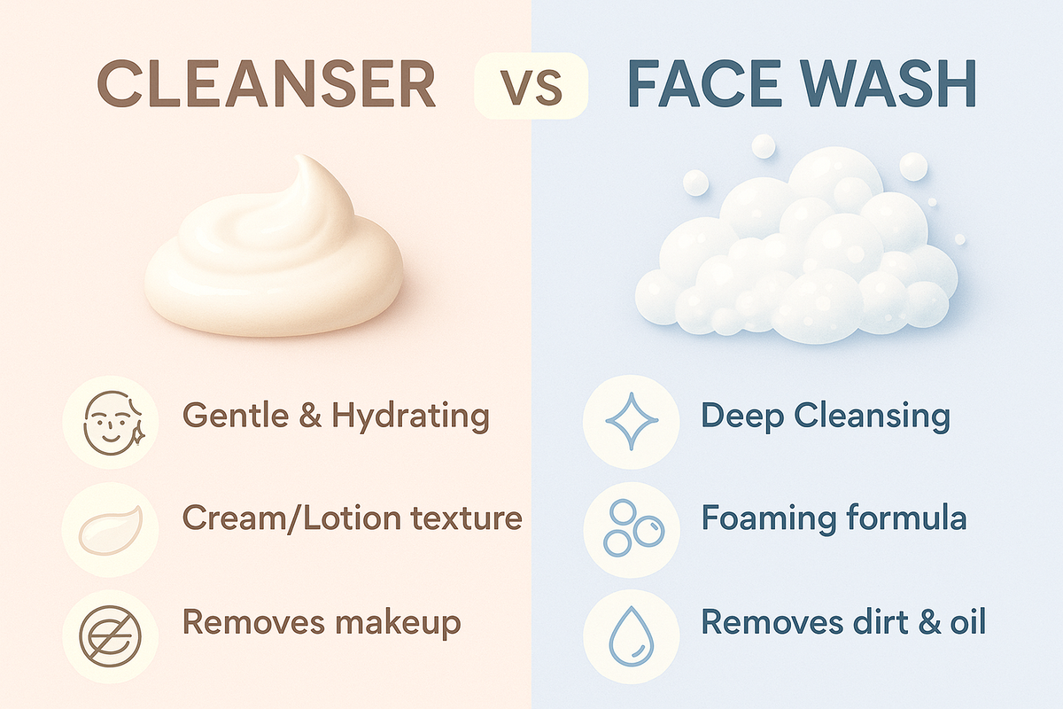 What Is the Difference Between Cleanser and Face Wash – Oil In One