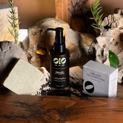Organic Skin Cleansing Oil and Bar routine kit