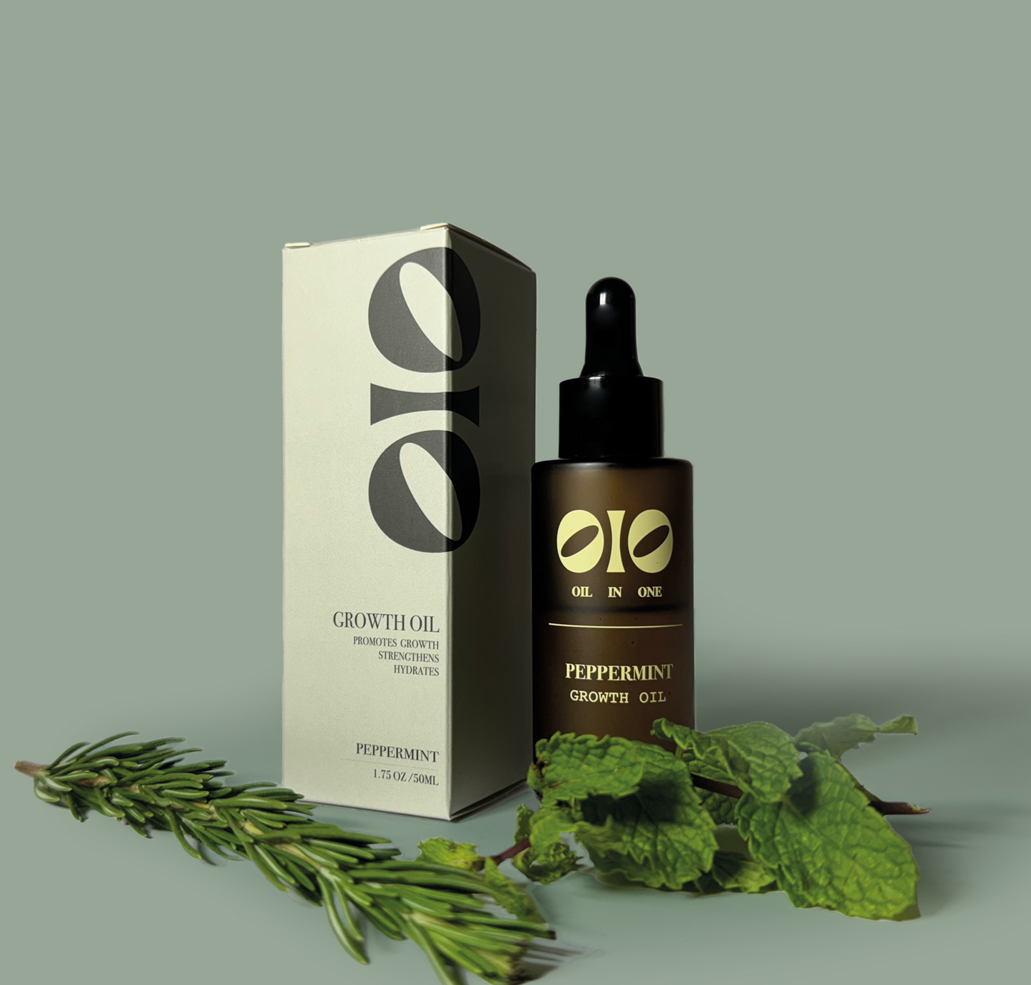 ORGANIC GROWTH OIL PEPPERMINT & ROSEMARY, BLACK SEED, CASTOR, JOJOBA, ARGAN & AVOCADO OILS